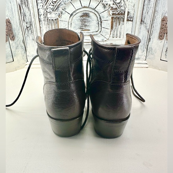 Frye Carson Lace Up Ankle Boots in Dark Brown 6.5 B, Frye Brown Booties - Picture 5 of 14